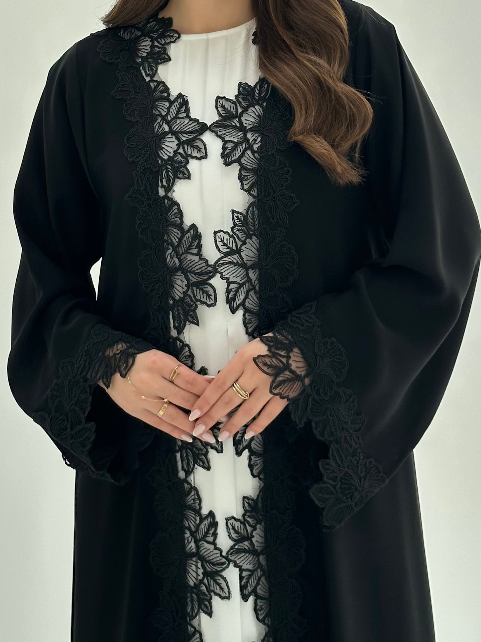 C 1865 Black Lace Abaya