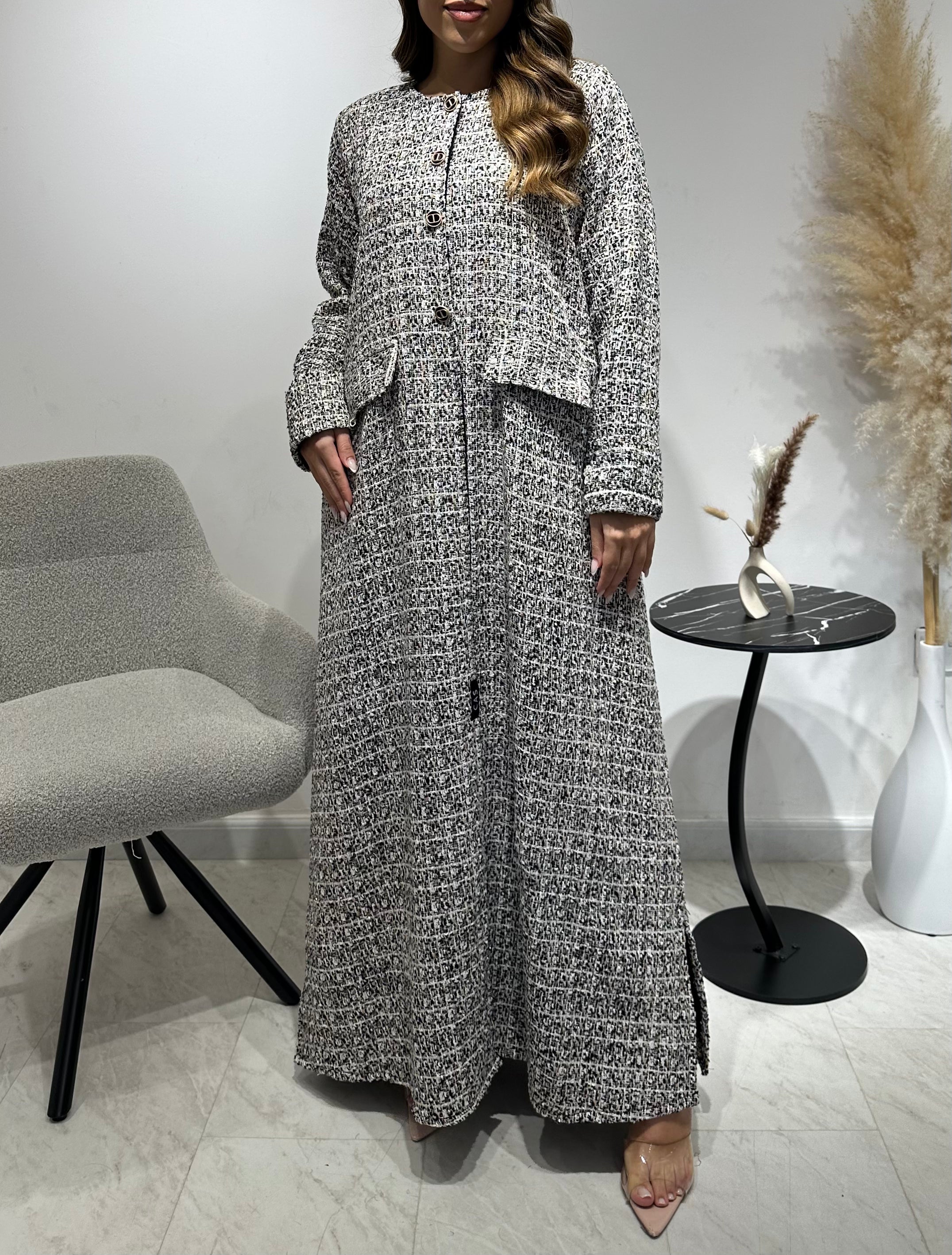 C 1585-01 Mocha Tweed Abaya