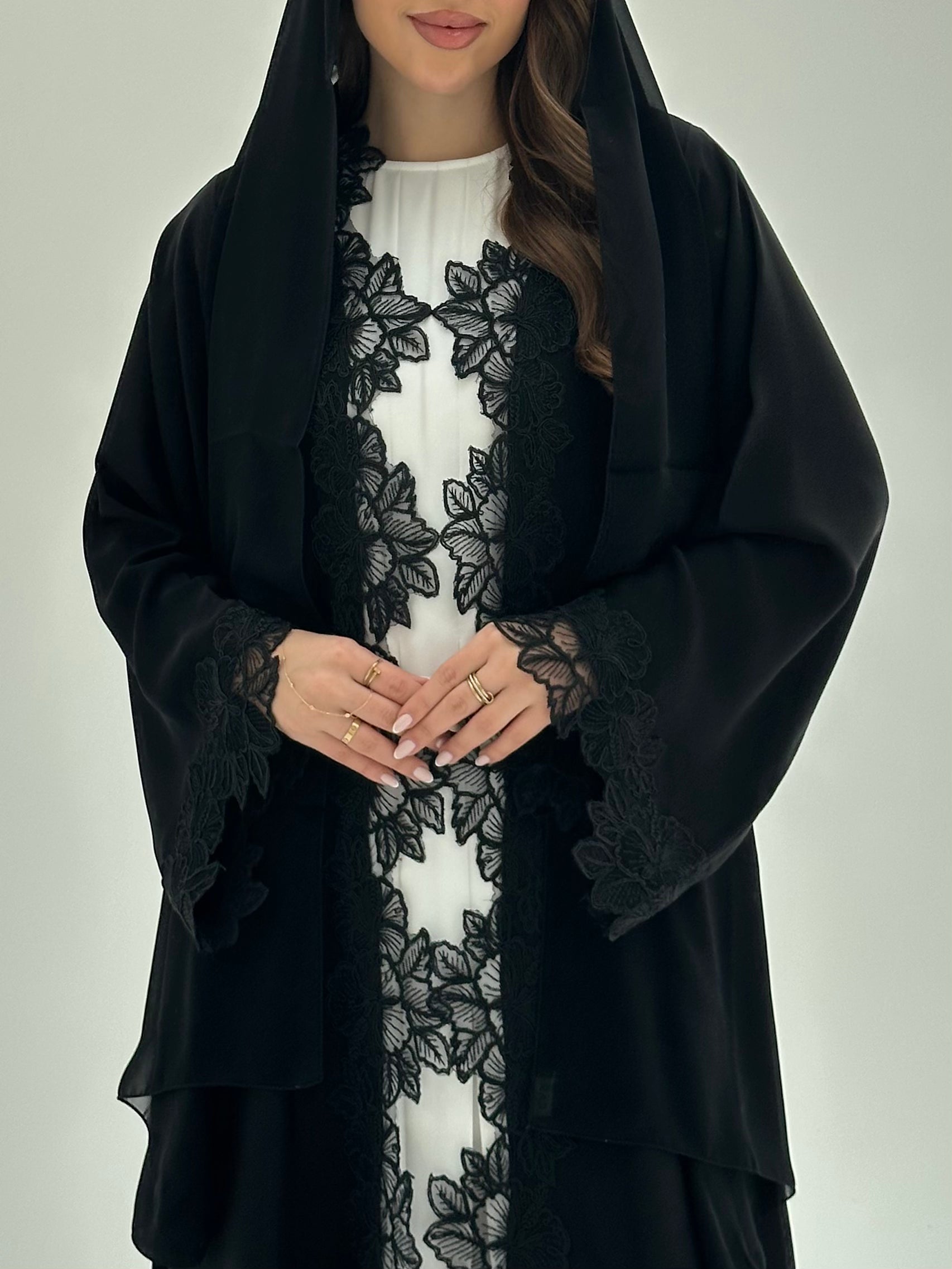 C 1865 Black Lace Abaya