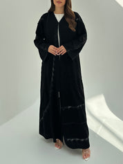 C 1866 Black Beaded Lace Abaya