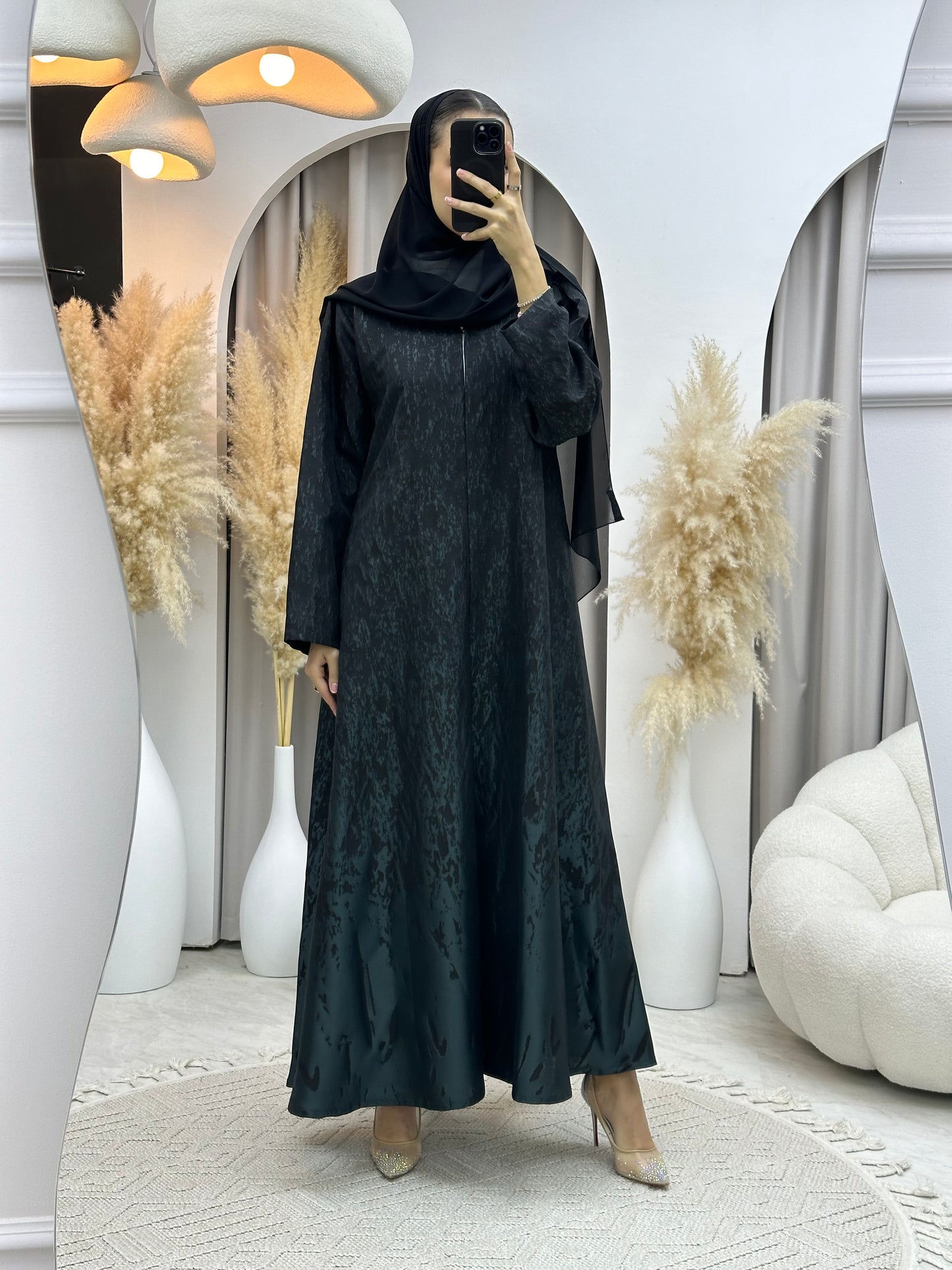 C RTW 0001-04 Dark Green Eid Kloosh Abaya