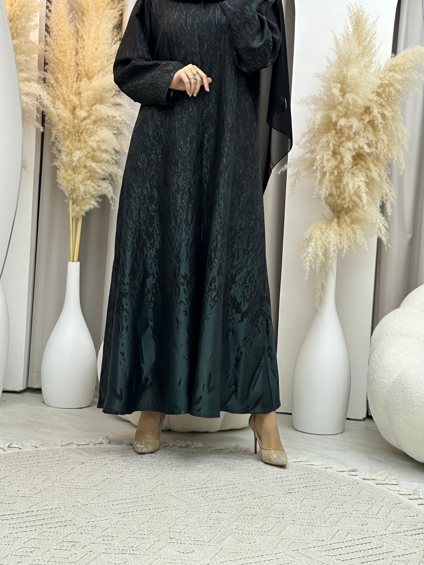 C 0001-04 Dark Green Eid Kloosh Abaya