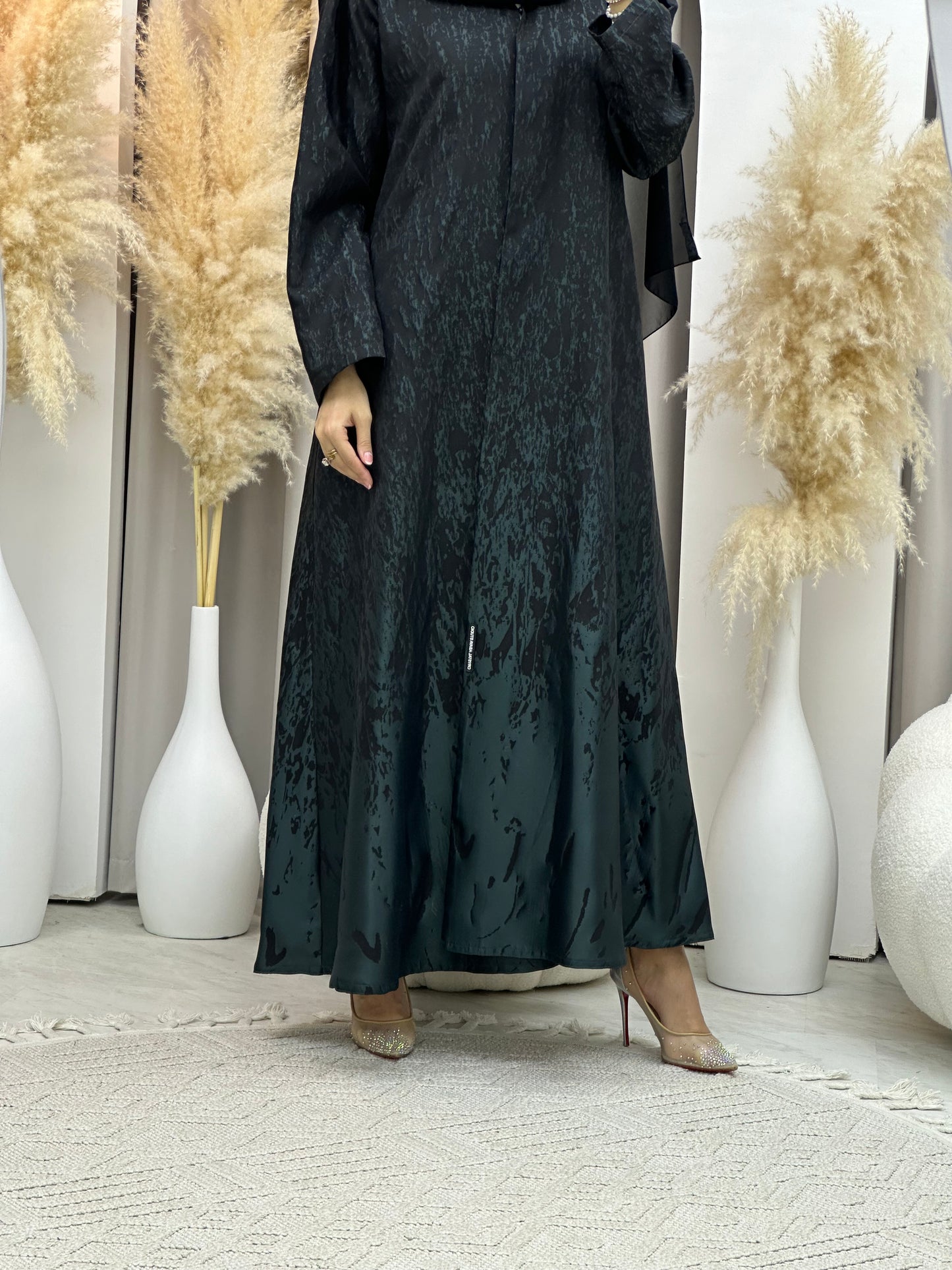 C RTW 0001-04 Dark Green Eid Kloosh Abaya