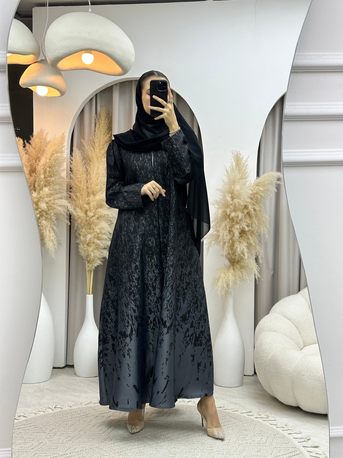 C 0001-05 Dark Grey Eid Kloosh Abaya