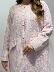 C 1587 Baby Pink Tweed Abaya