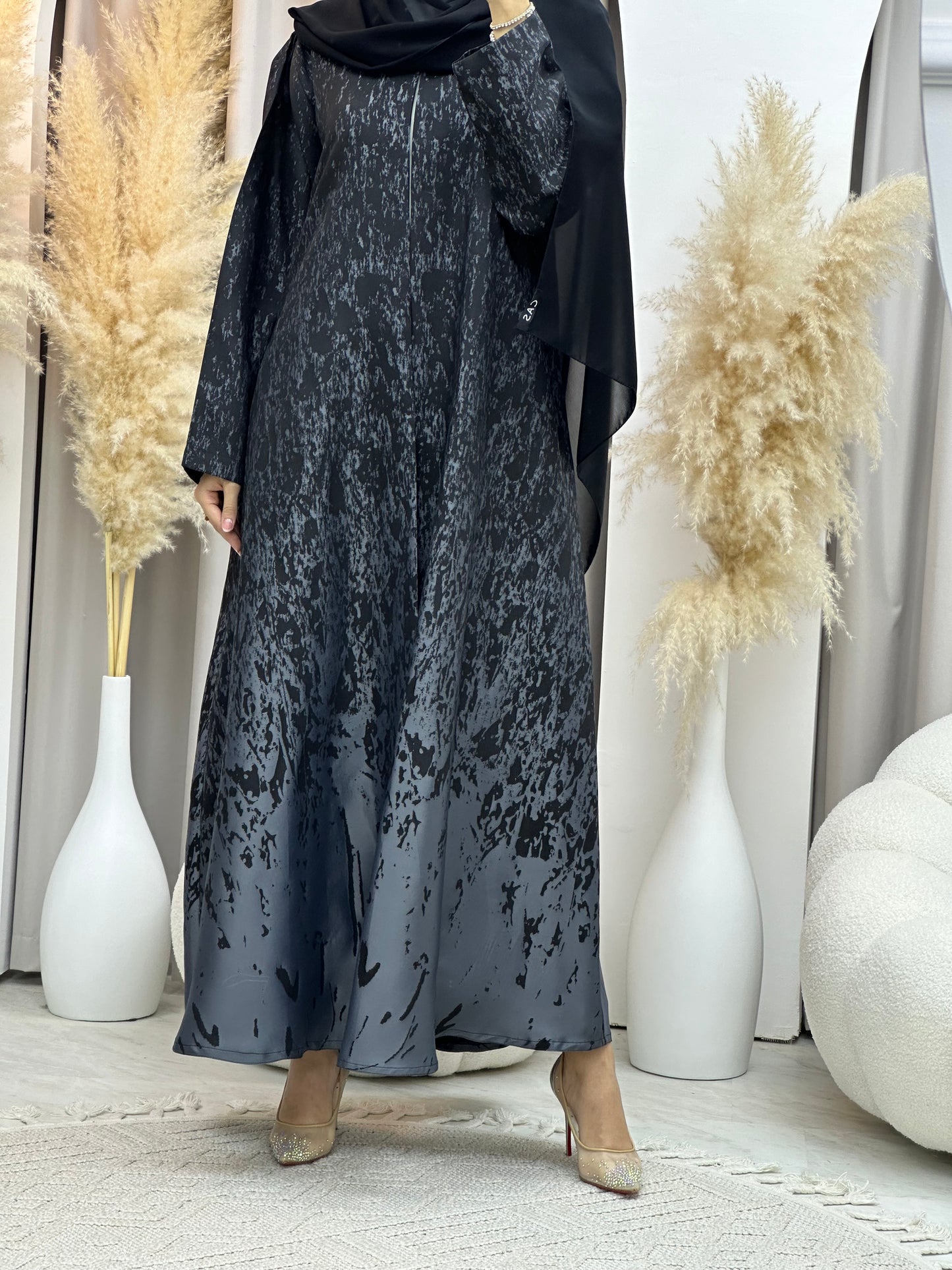 C 0001-05 Dark Grey Eid Kloosh Abaya