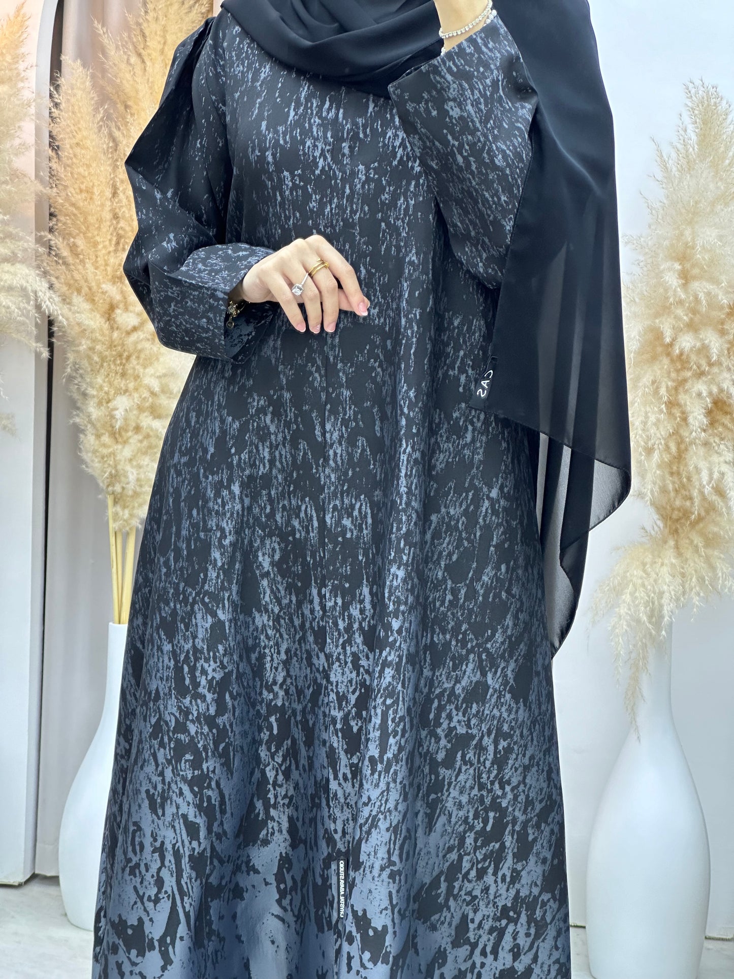 C 0001-05 Dark Grey Eid Kloosh Abaya