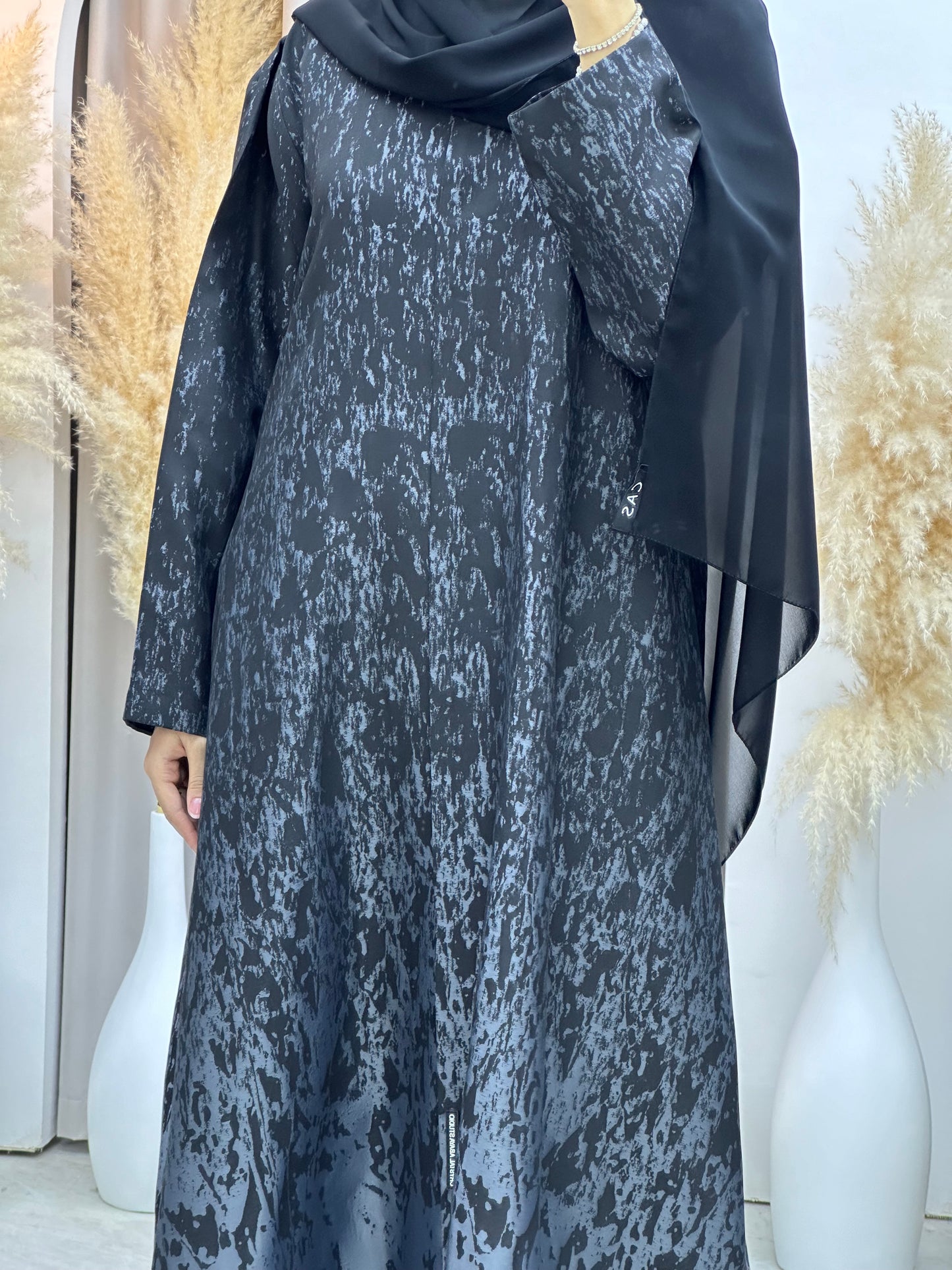 C 0001-05 Dark Grey Eid Kloosh Abaya