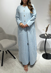 C 1588 Baby Blue Tweed Abaya
