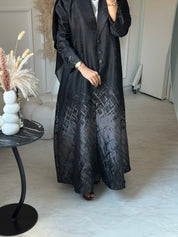 C RTW-U 0895-01 Grey Jacquard Abaya