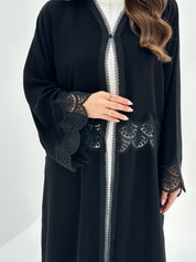 C 1868 Black Lace Abaya