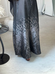 C RTW-U 0895-01 Grey Jacquard Abaya