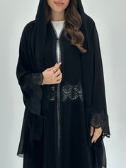 C 1868 Black Lace Abaya