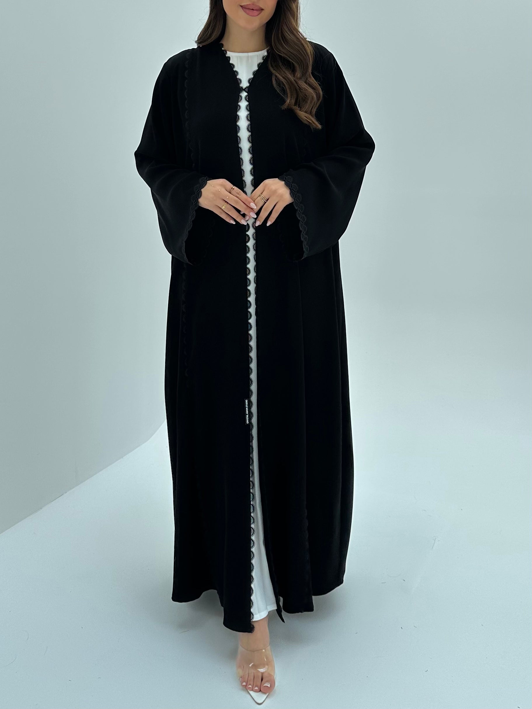 C 1869 Black Lace Abaya