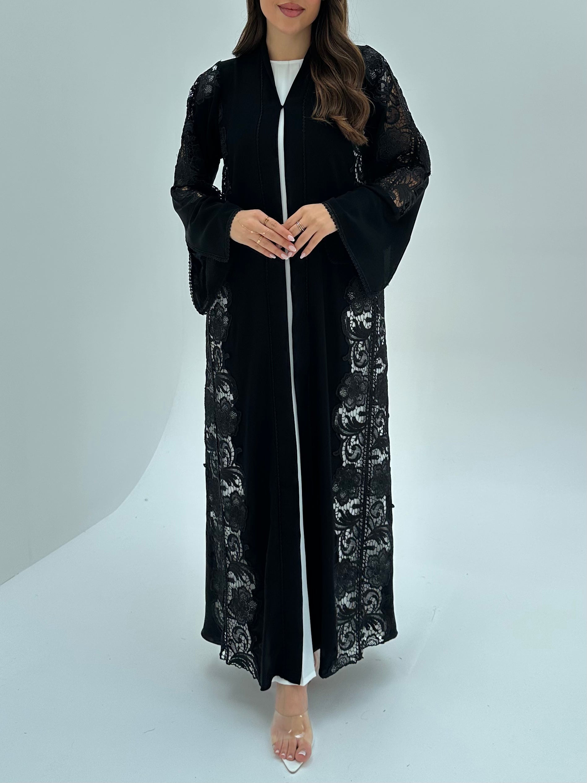 C 1870 Black Lace Abaya
