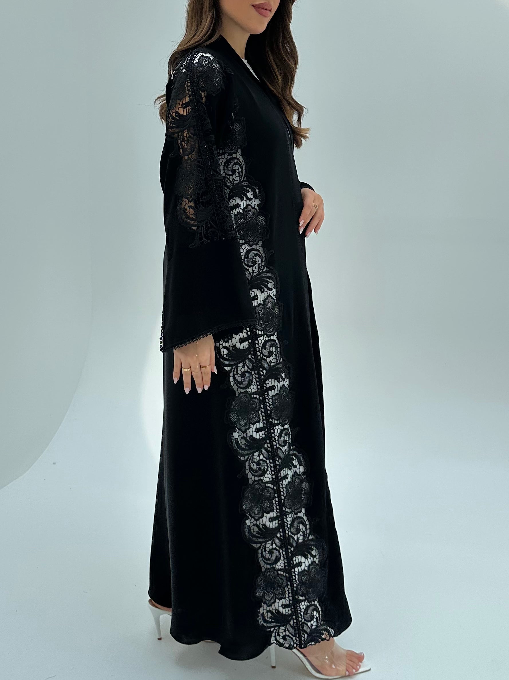 C 1870 Black Lace Abaya