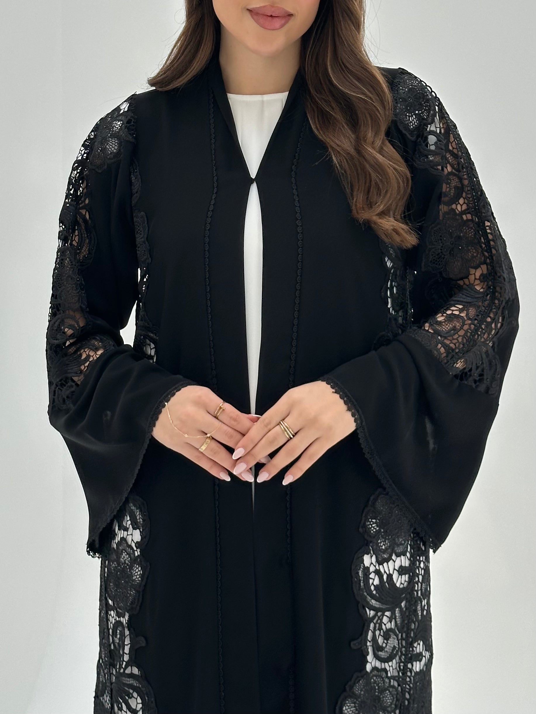 C 1870 Black Lace Abaya