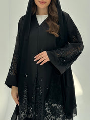 C 1871 Black Lace Abaya