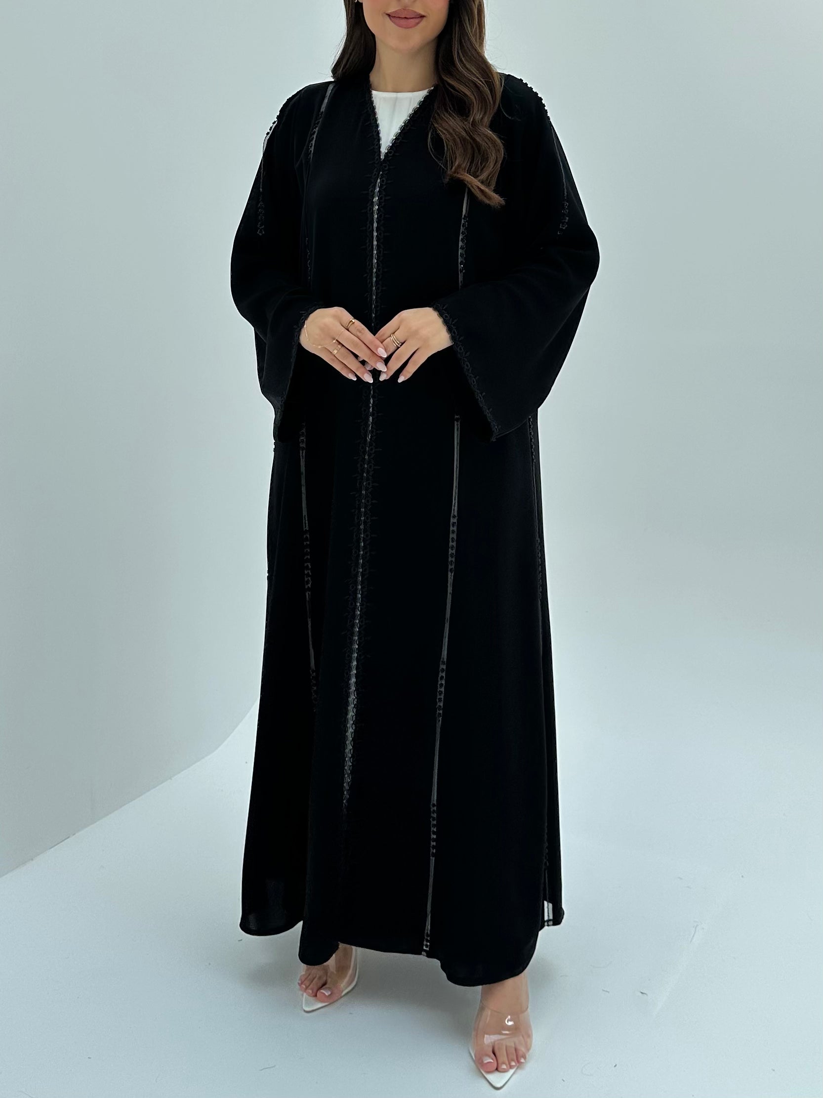 C 1872 Black Lace Abaya
