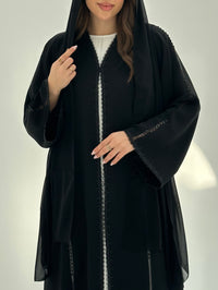 C 1872 Black Lace Abaya - XS / 50