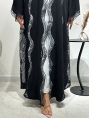 C 1588 Black Lace Abaya