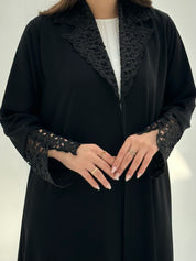C 1874 Black Lace Abaya