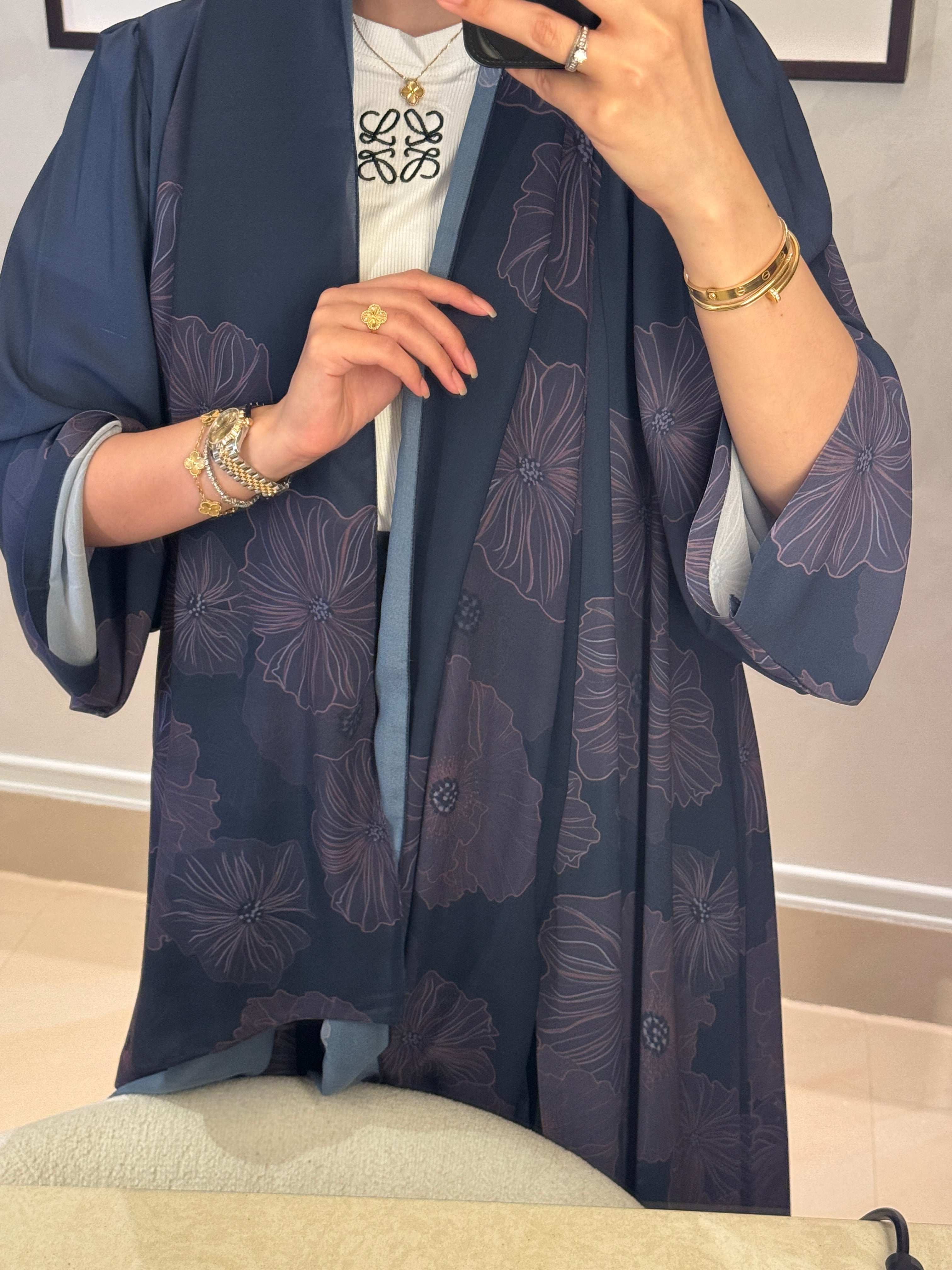 C 0918 Floral Printed Abaya