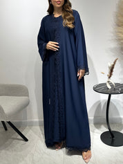 C 1590 Berry Blue Lace Abaya