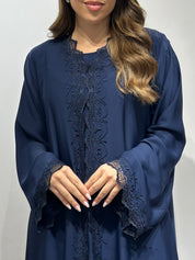 C 1590 Berry Blue Lace Abaya