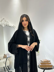 C 0896 Black Lace Abaya