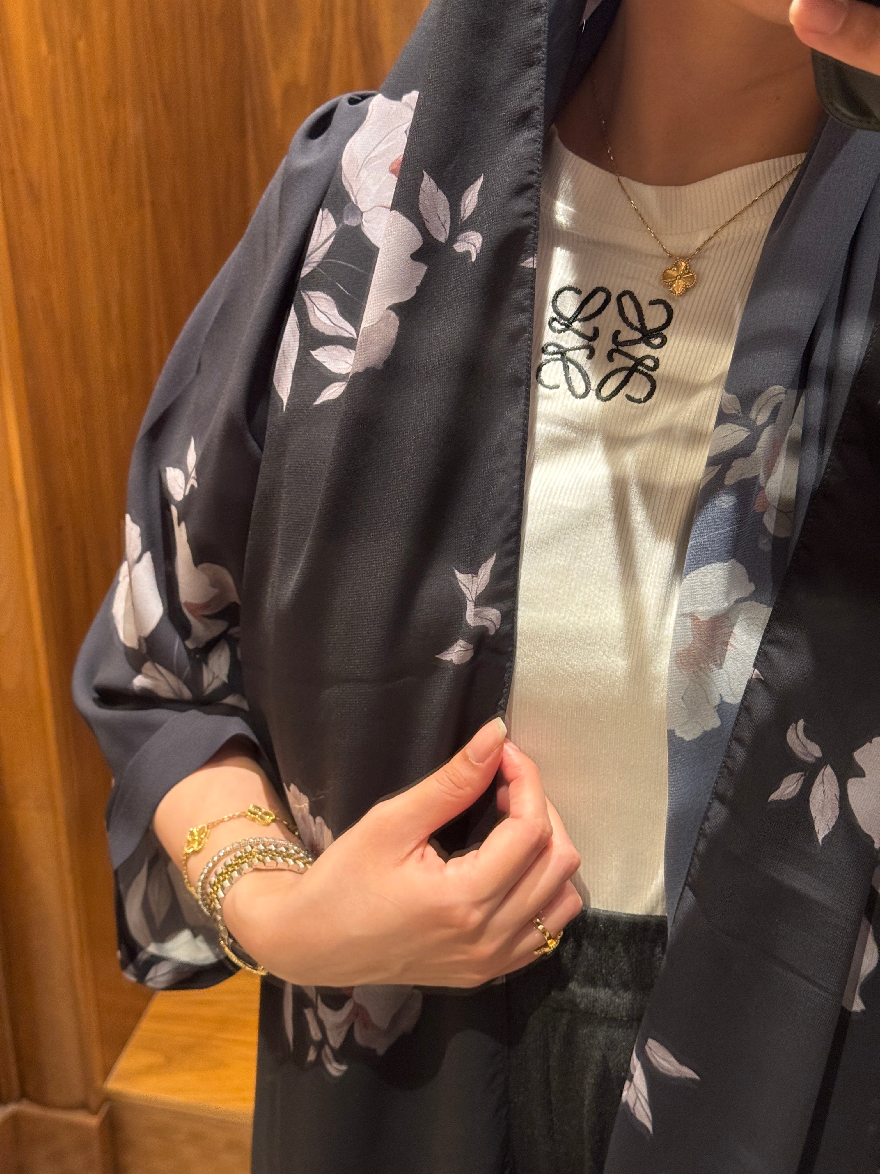 C 0917 Floral Printed Abaya