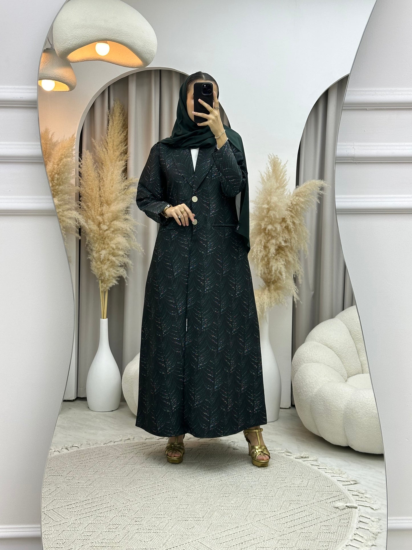 C 0004-01 Fluorescent Green Eid Abaya