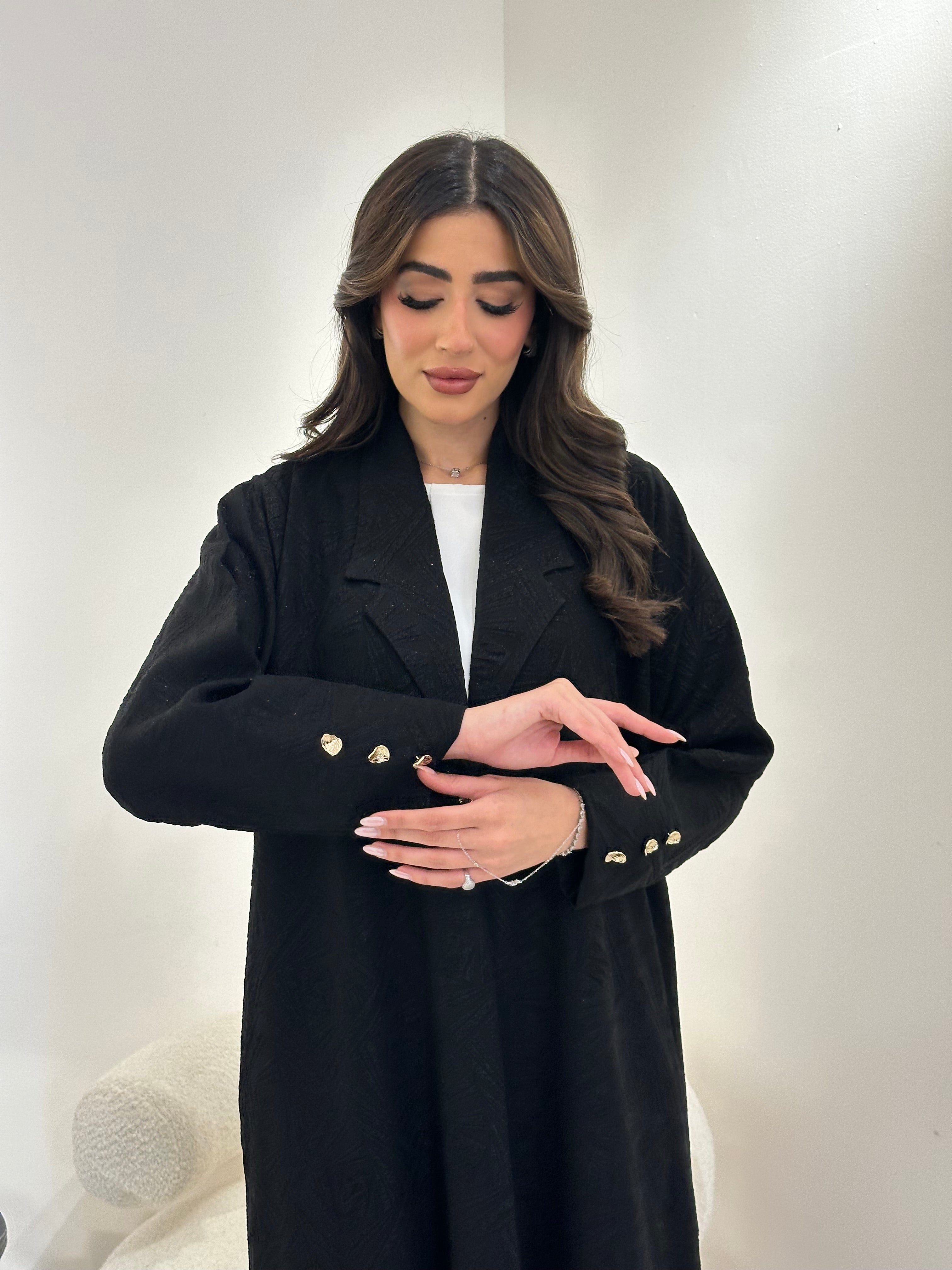 C RTW-U 0897 Black Coat Abaya
