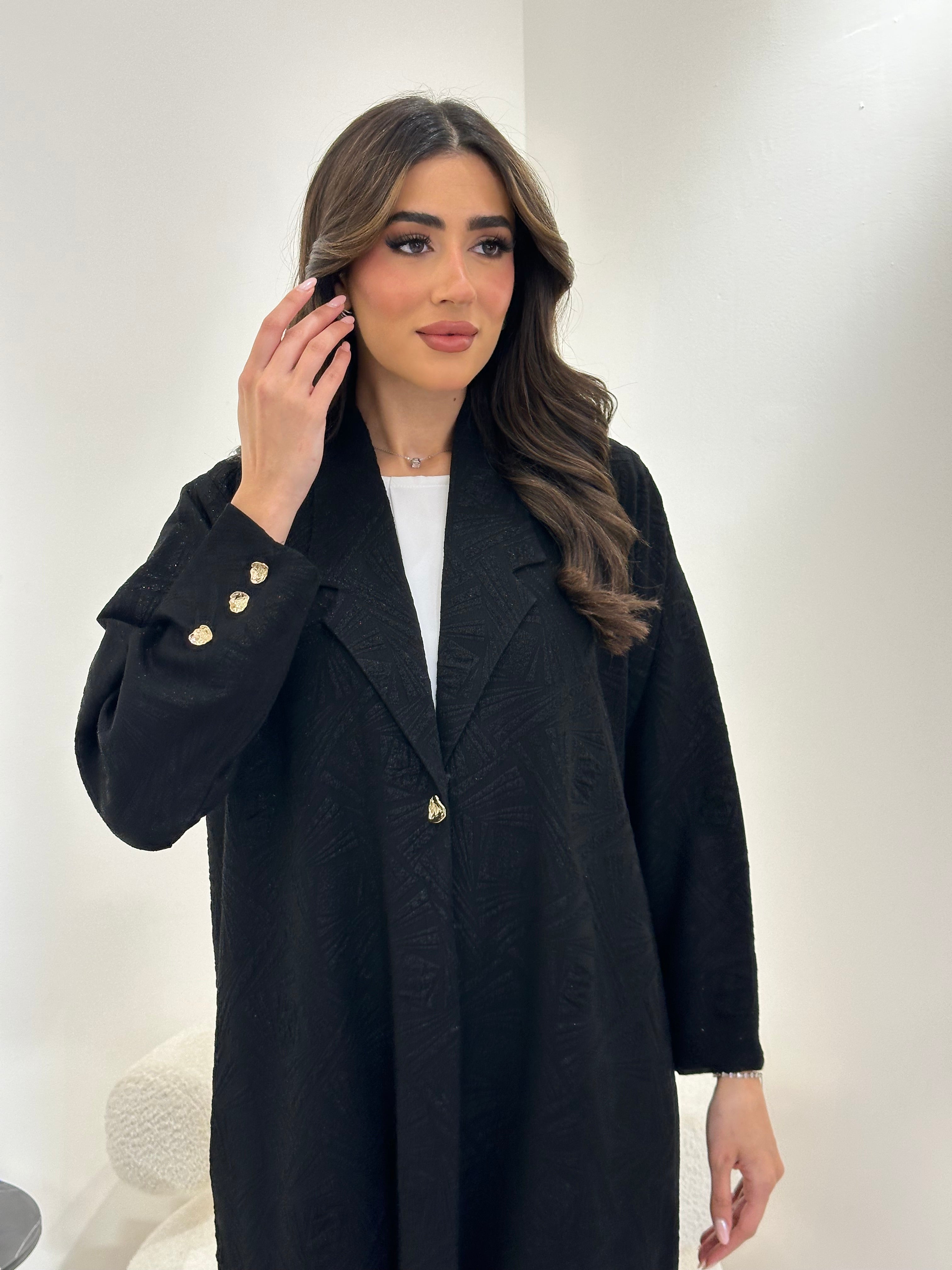 C RTW-U 0897 Black Coat Abaya