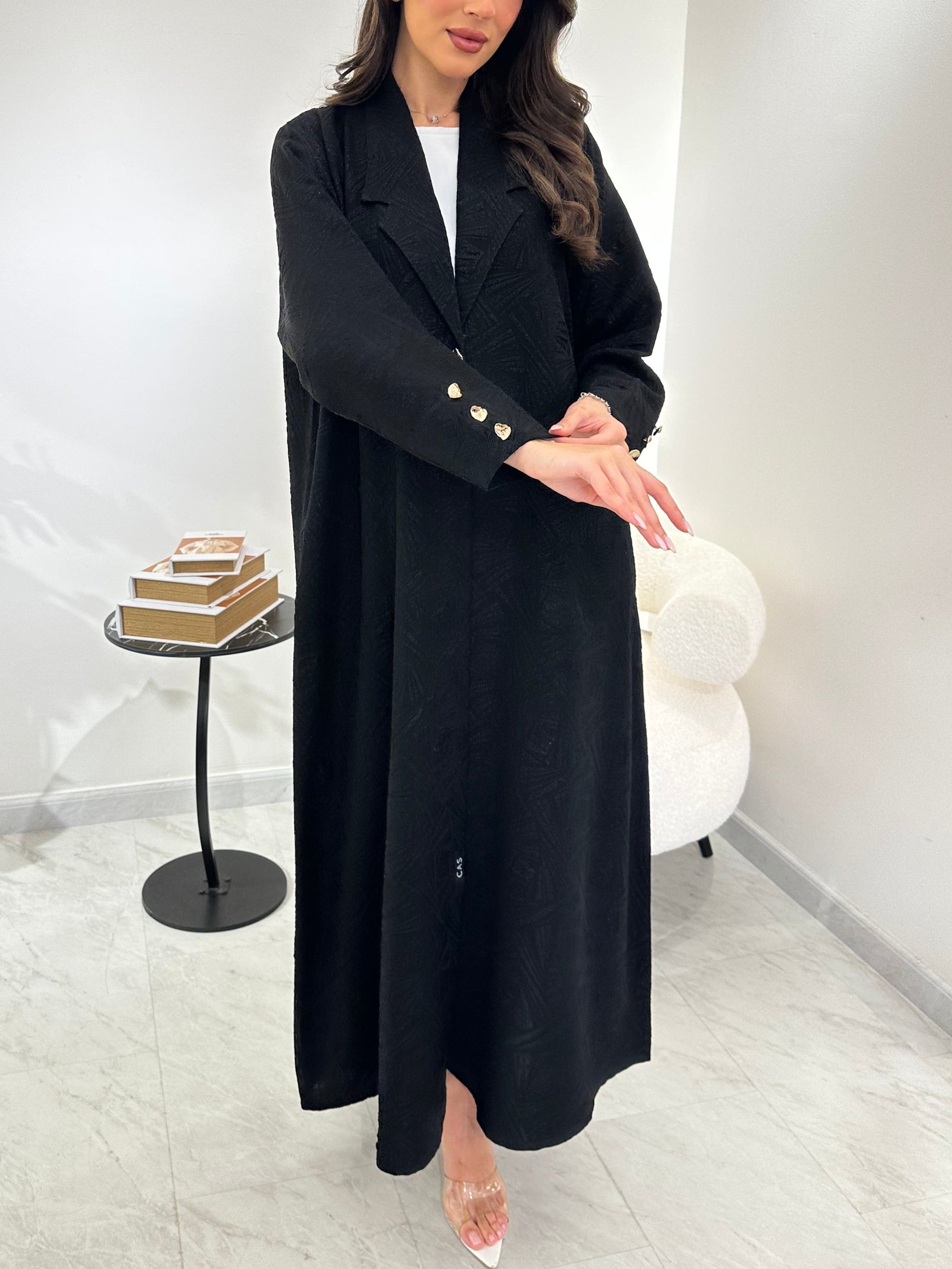 C RTW-U 0897 Black Coat Abaya