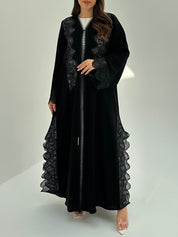 C 1877 Black Lace Abaya