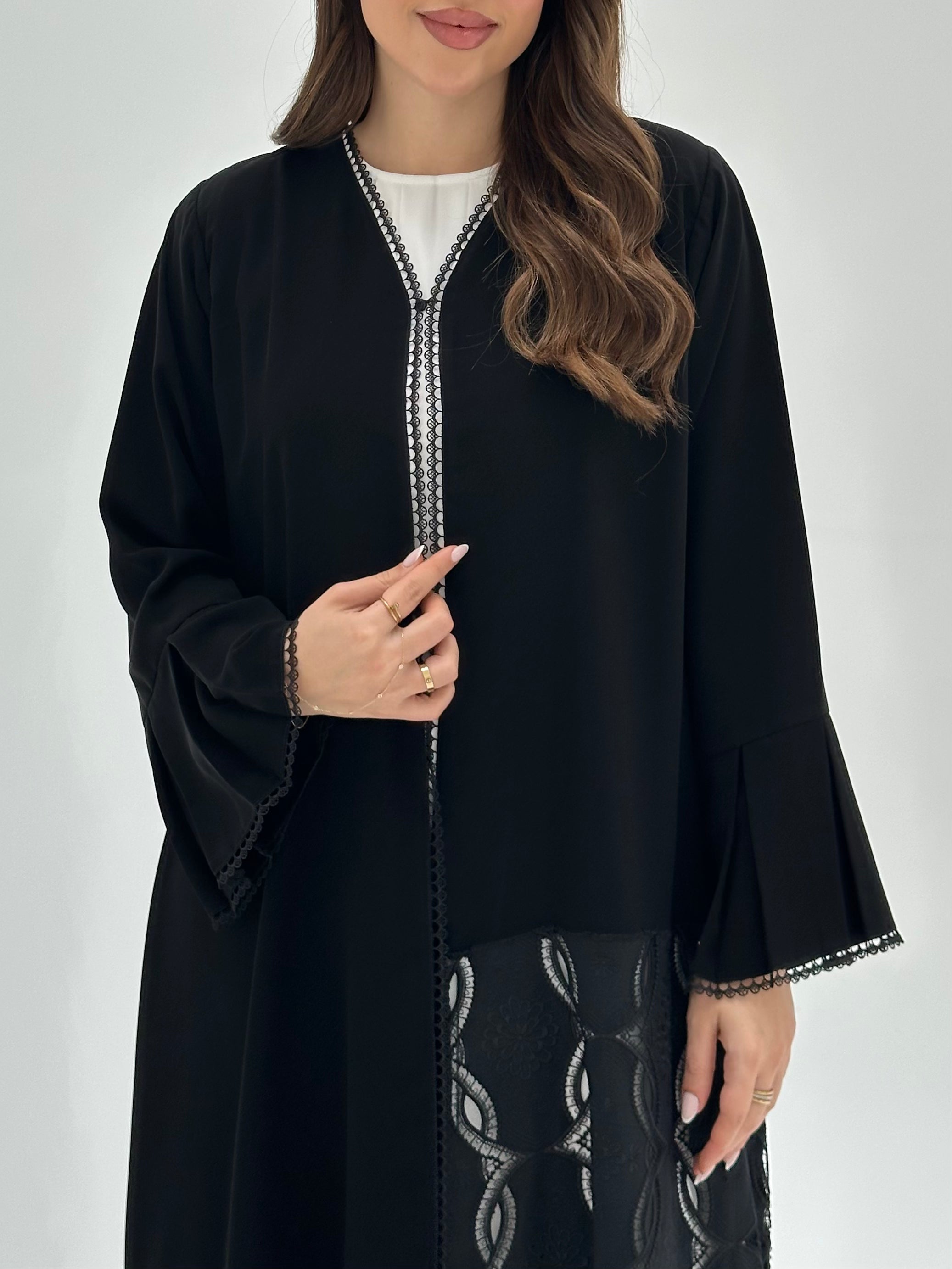 C 1878 Black Lace Abaya