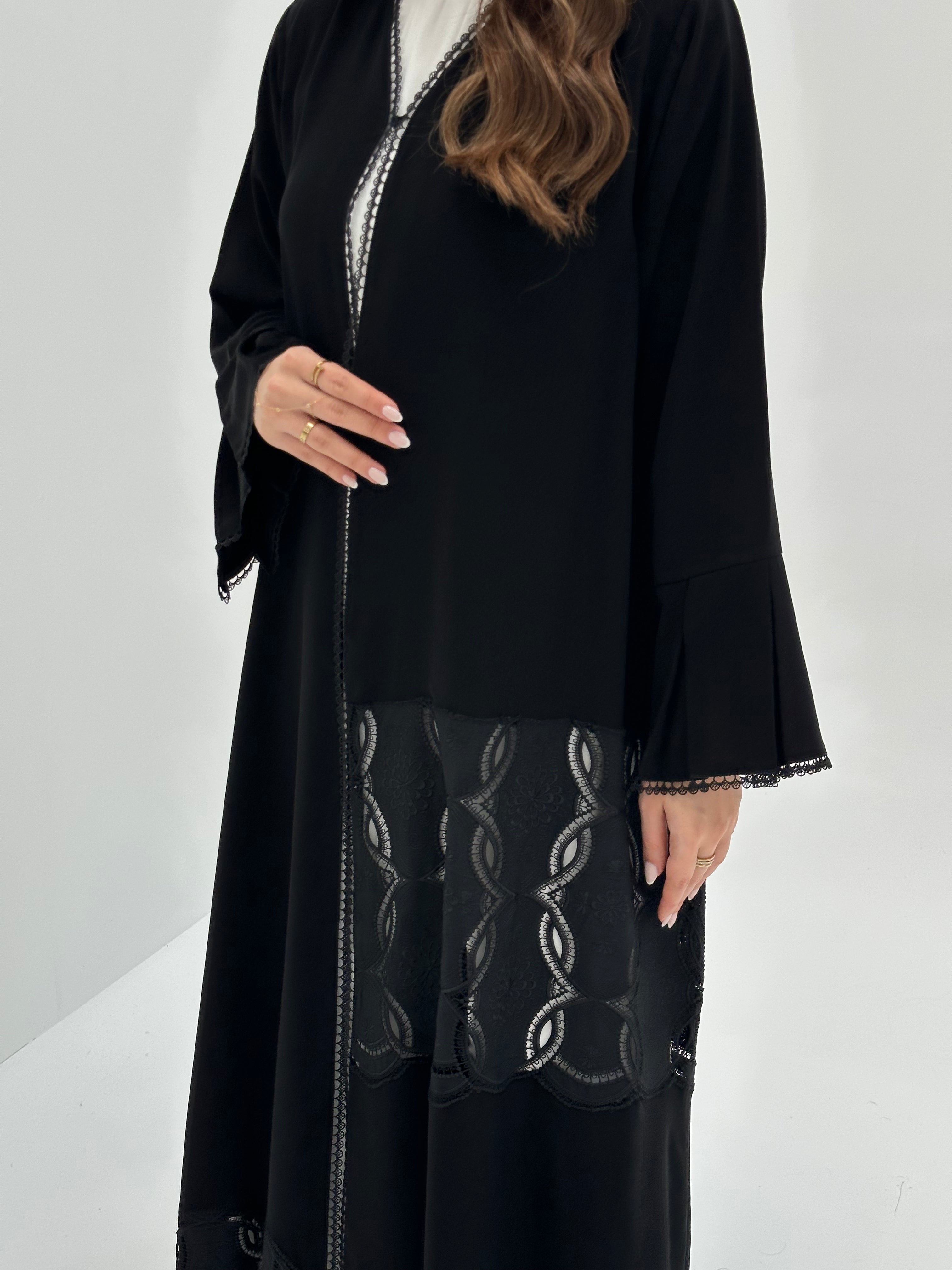 C 1878 Black Lace Abaya