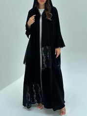 C 1878 Black Lace Abaya