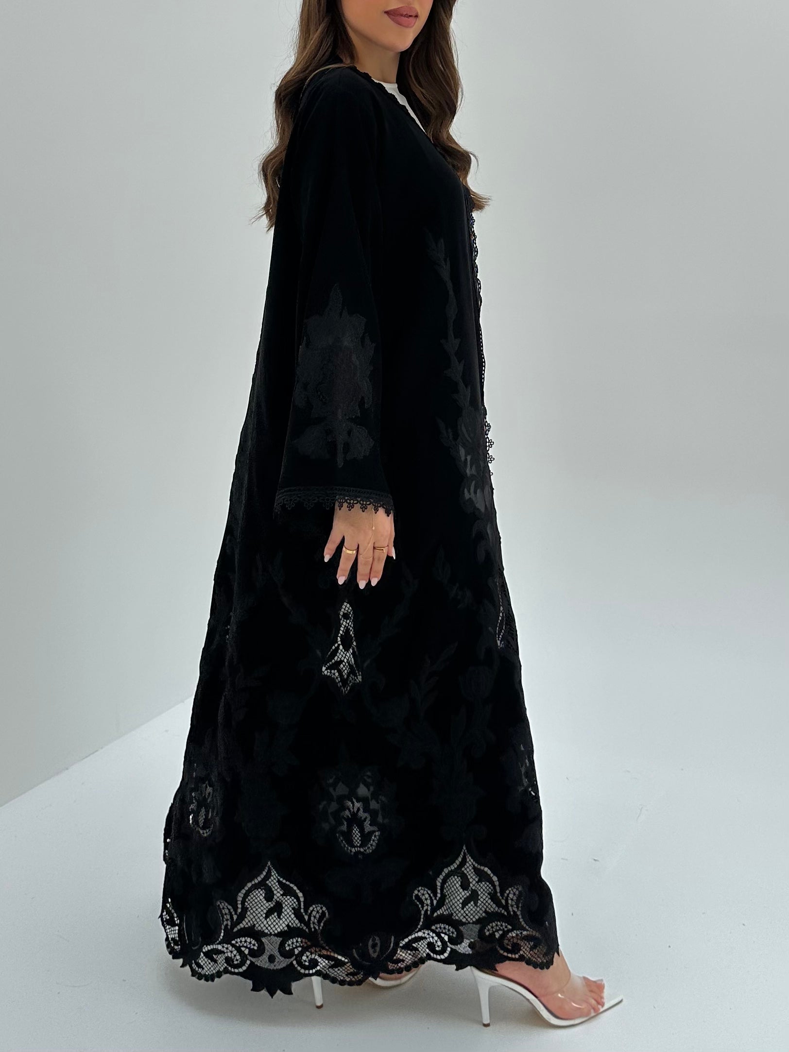 C 1879 Black Lace Abaya