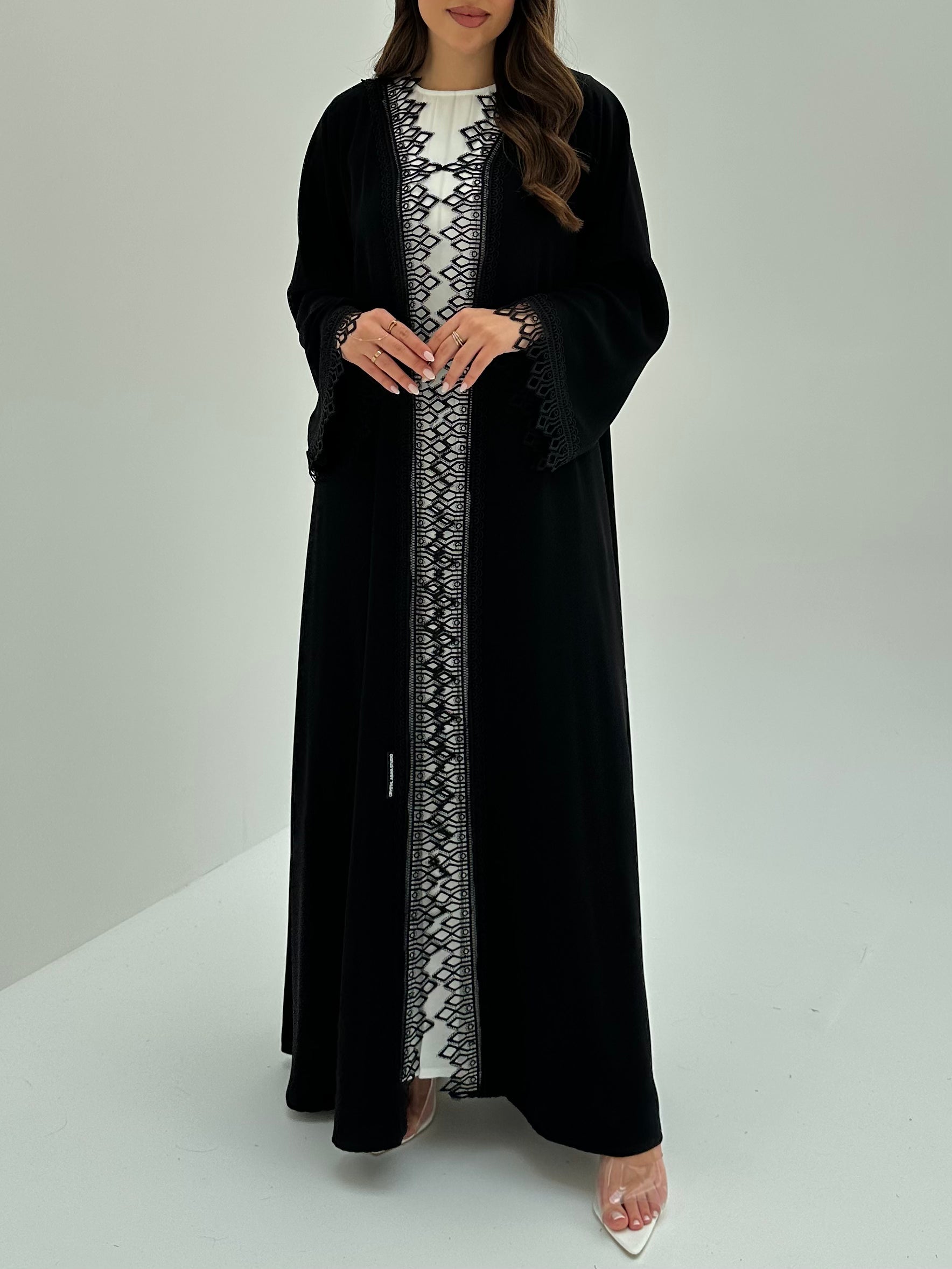 C 1880 Black Lace Abaya