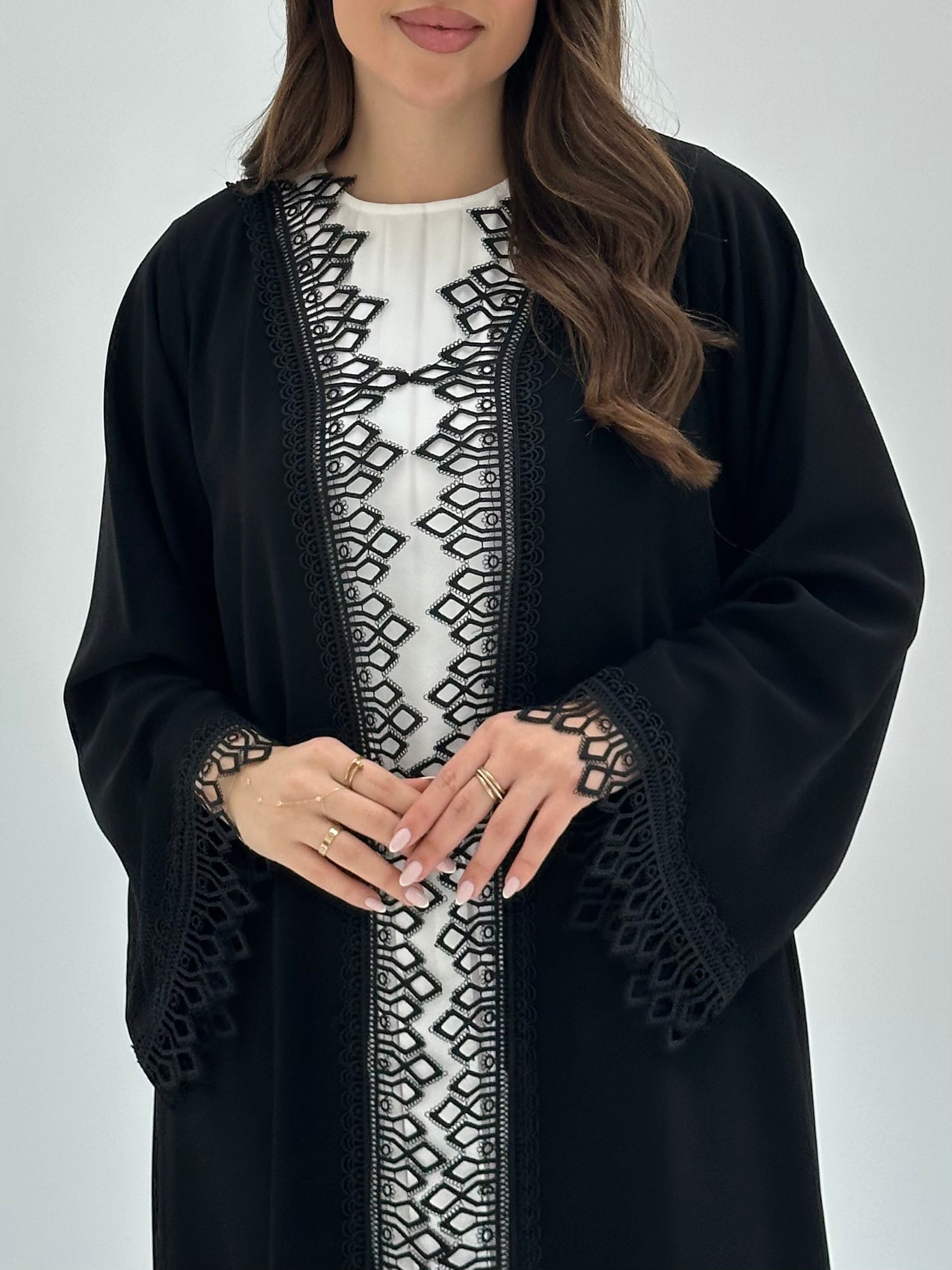 C 1880 Black Lace Abaya