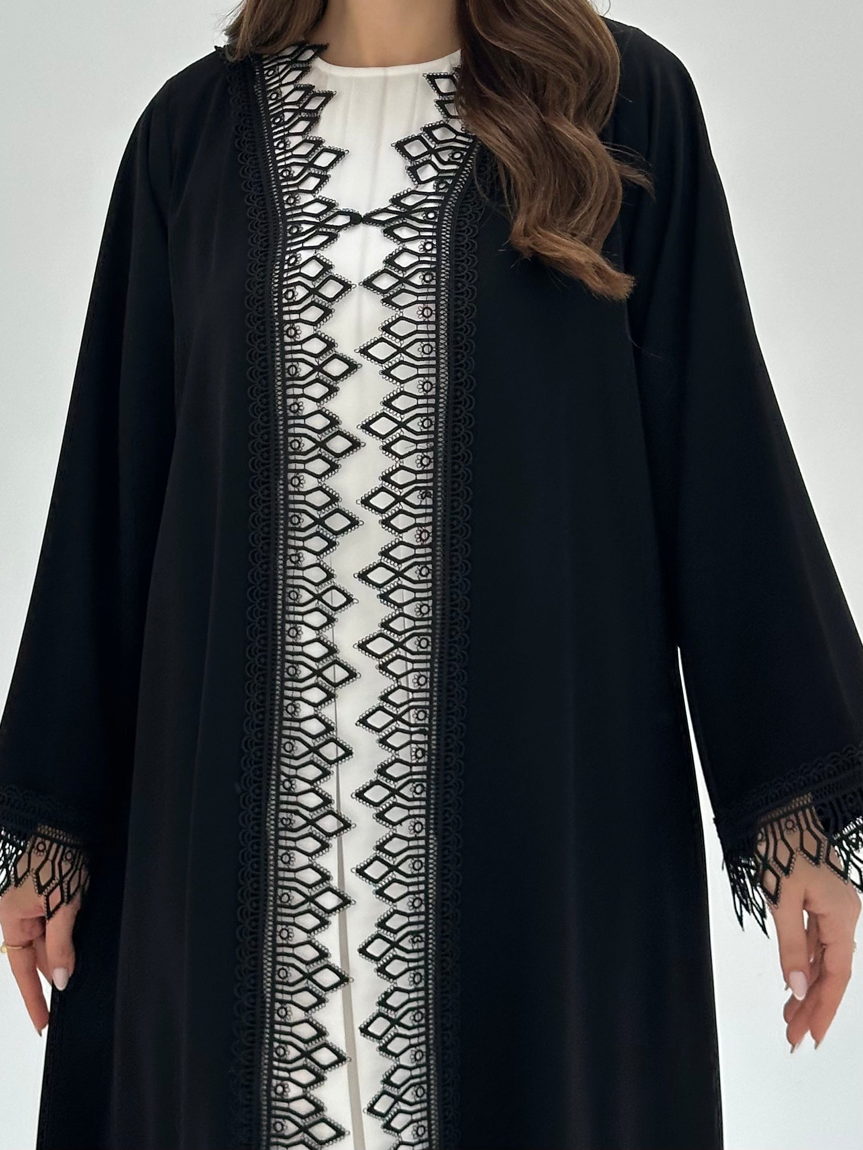 C 1880 Black Lace Abaya