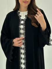 C 1882 Black Bow Lace Abaya