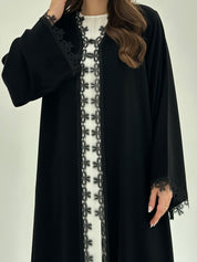 C 1882 Black Bow Lace Abaya