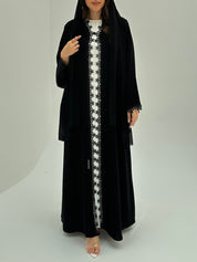 C 1882 Black Bow Lace Abaya