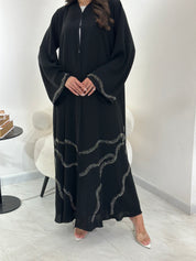 C 0902 Black Beaded Abaya