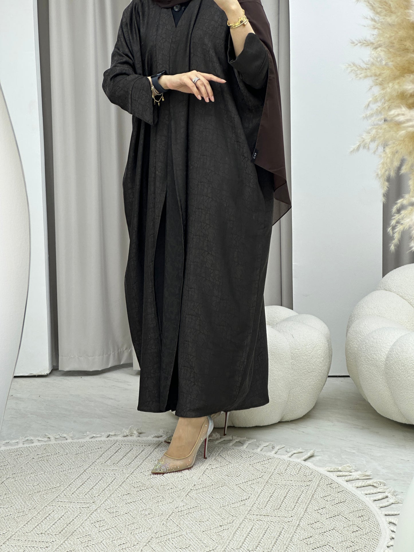 C Web Brown Bisht Abaya