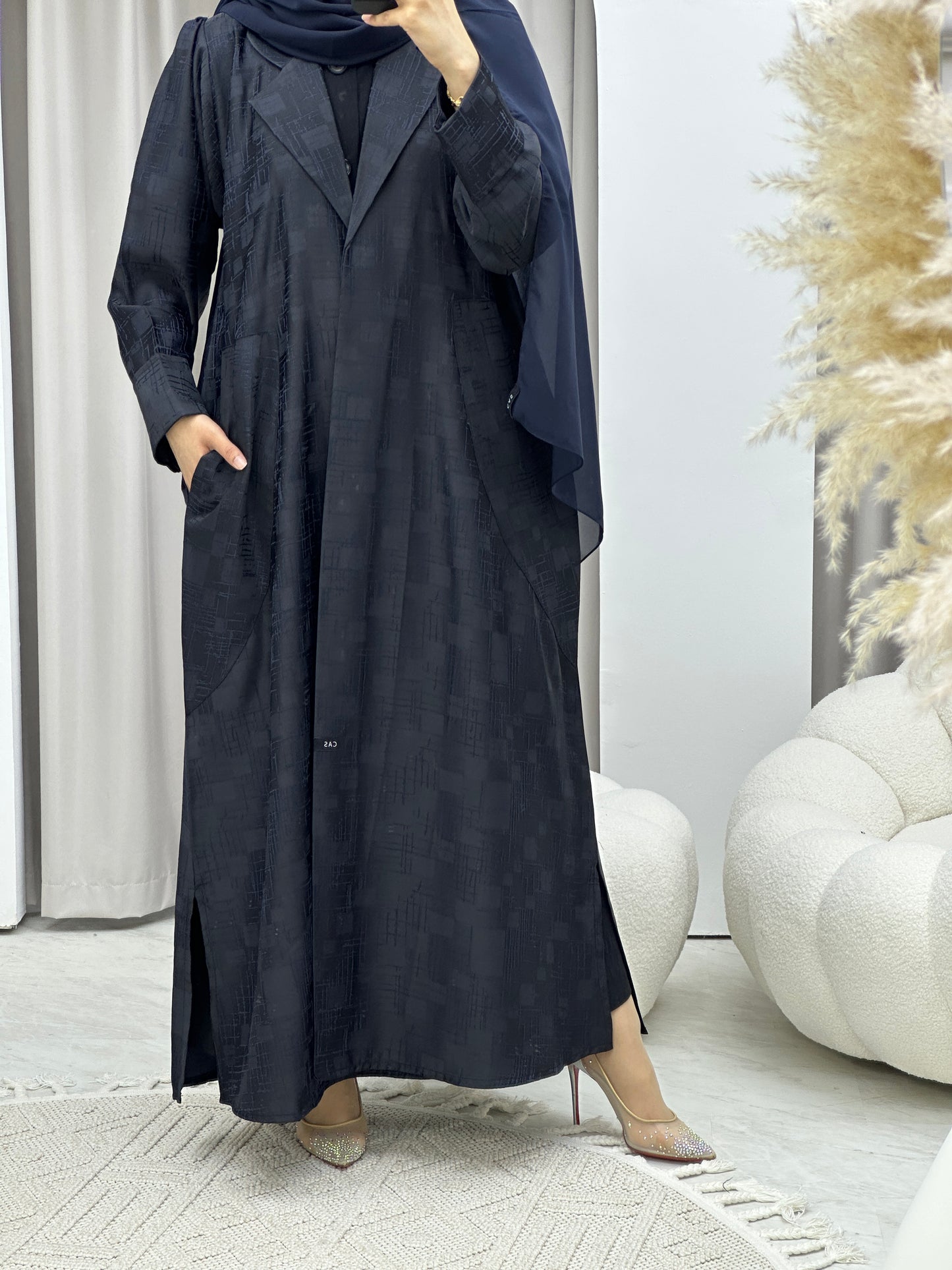 C Blue Coat Winter Abaya