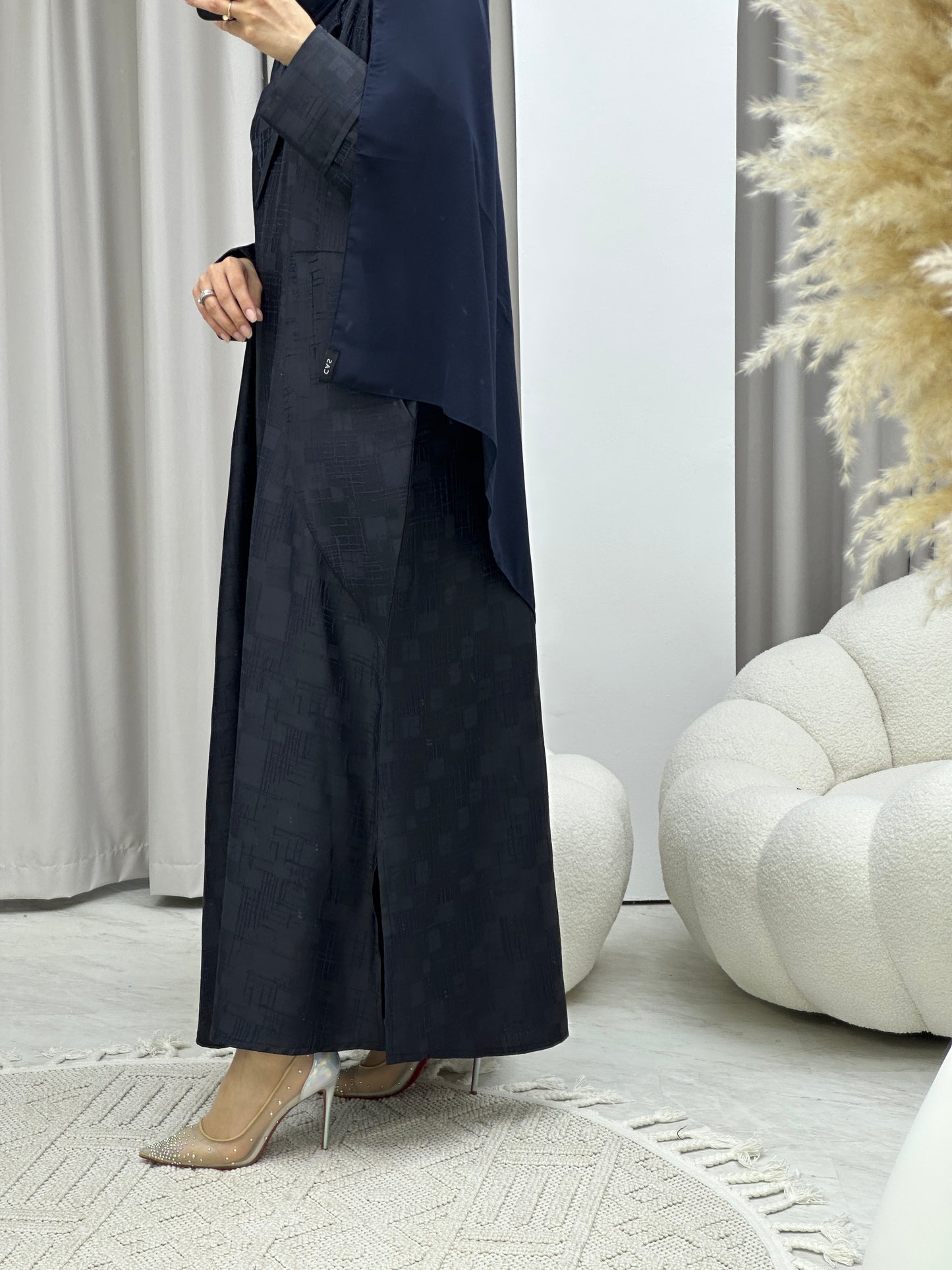 C Blue Coat Winter Abaya